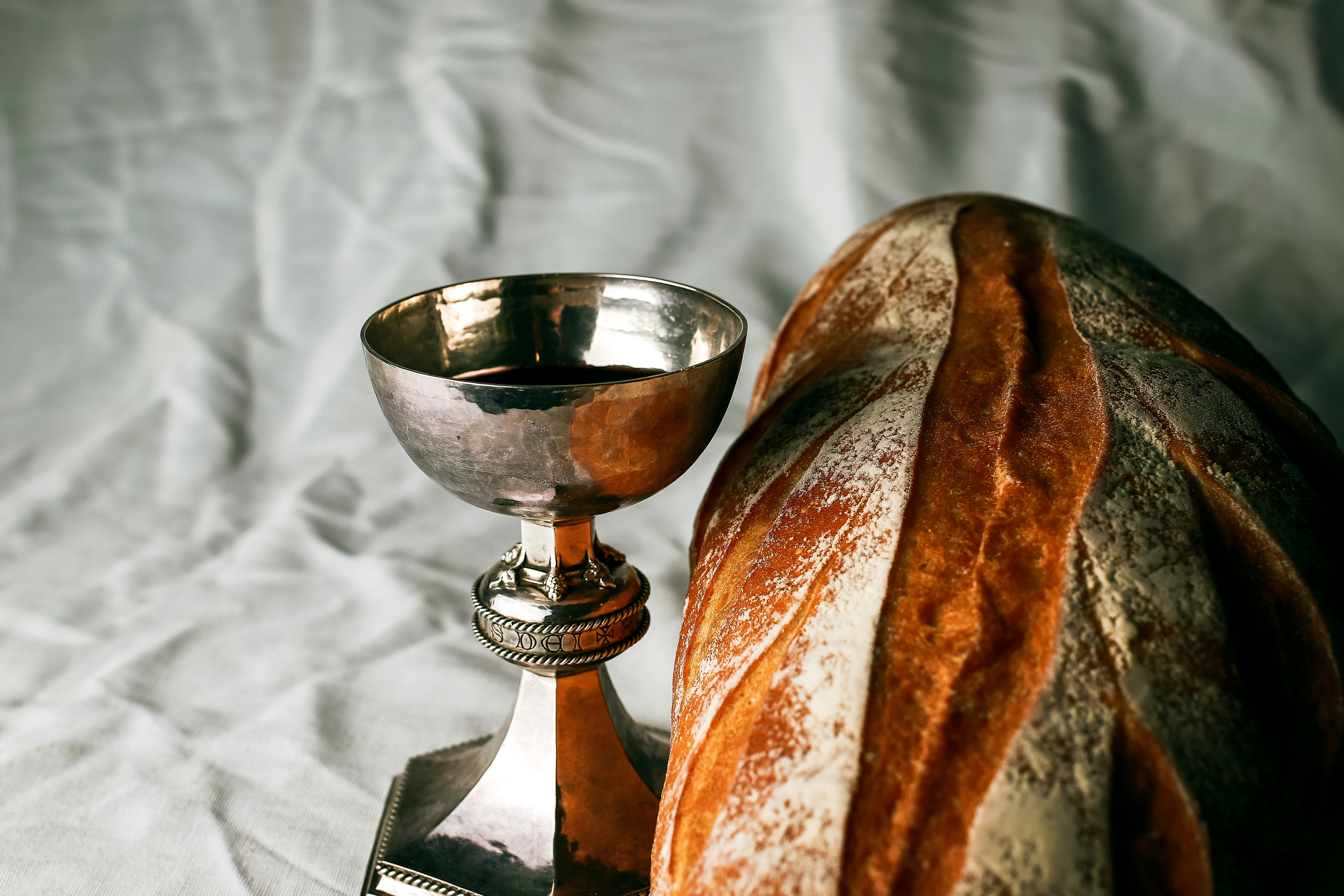 bread on stainless steel tray