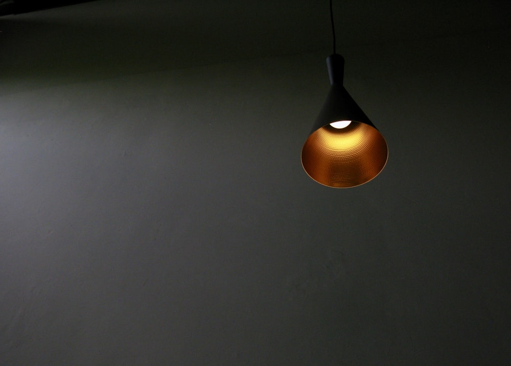 white and brown pendant lamp