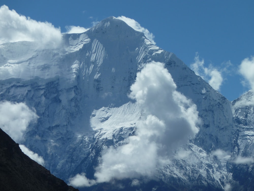 snow covered mountain under blue sky during daytime