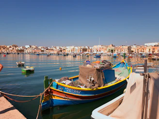 brown and green boat on body of water during daytime