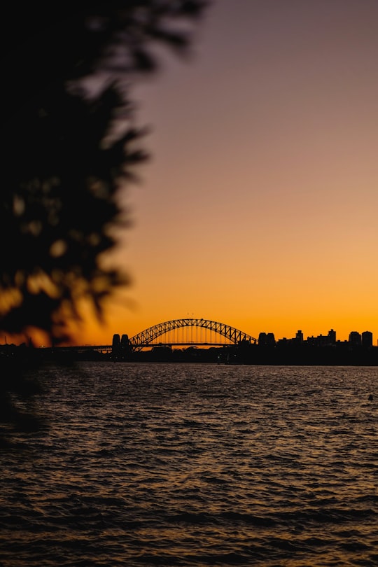 silhouette of bridge during sunset in Sydney Harbour Bridge Australia