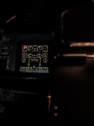 Close-up of a diesel engine controller panel with clear indicators.
