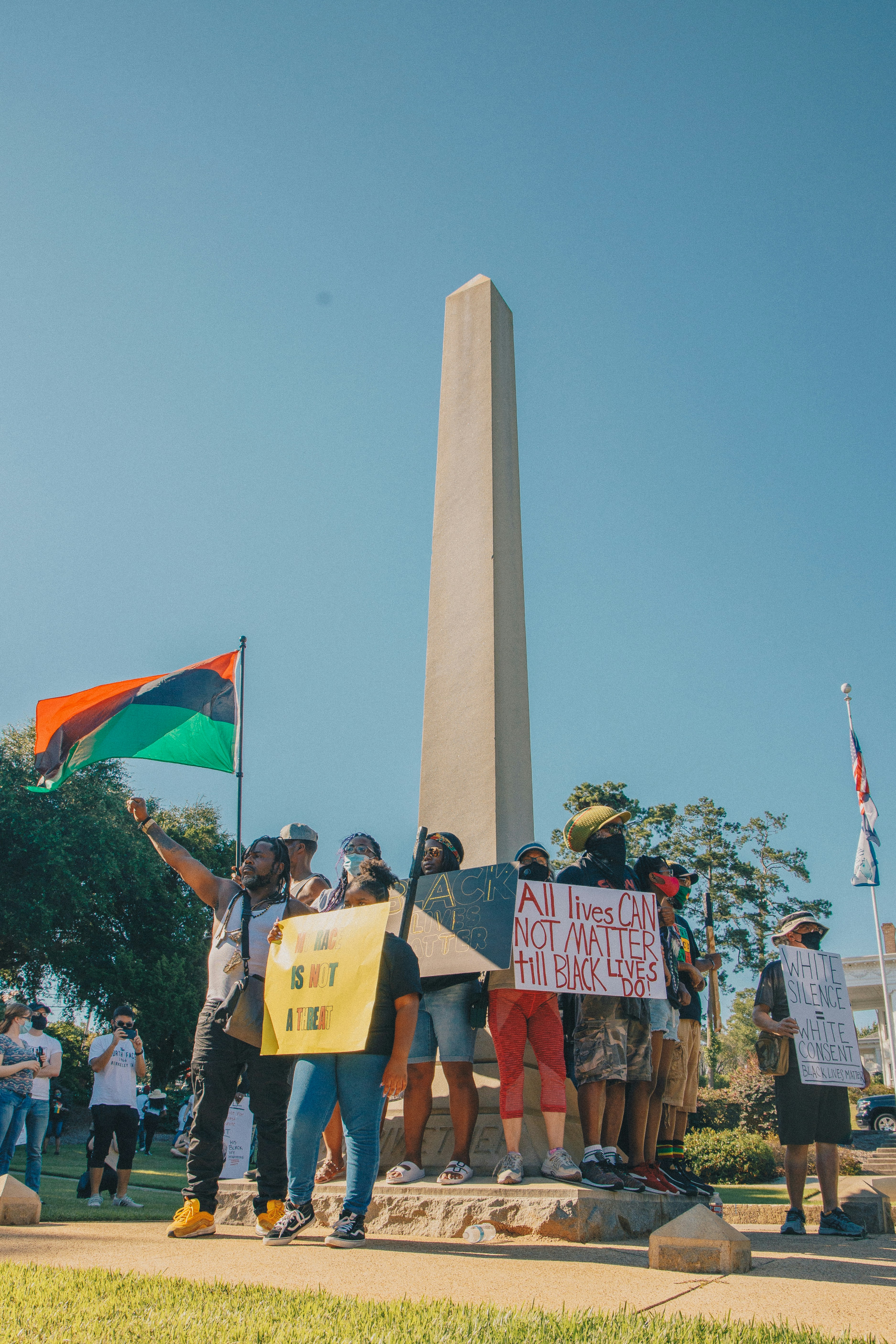 people holding flags during daytime