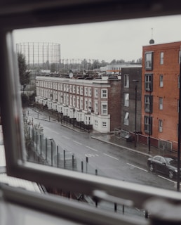 View from a flat window overlooking a quiet London street.