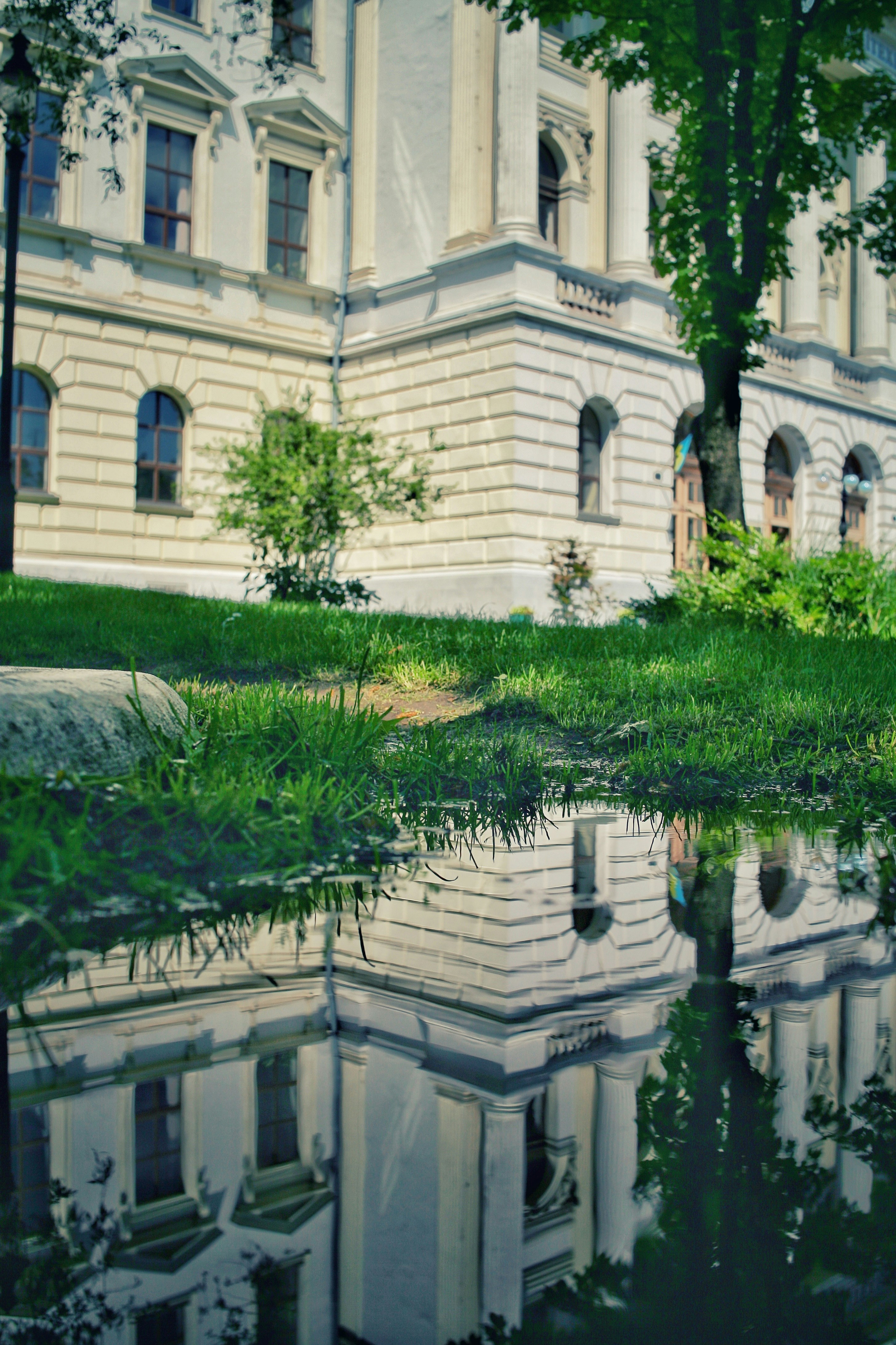 green grass near white concrete building during daytime