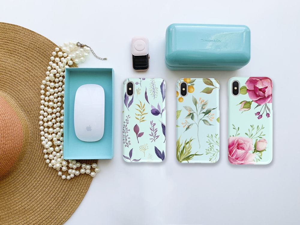 white and pink floral iphone case