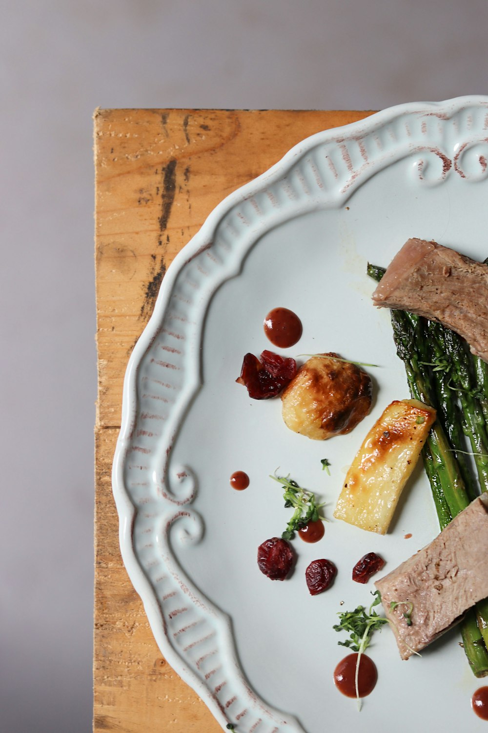 cooked food on white ceramic plate