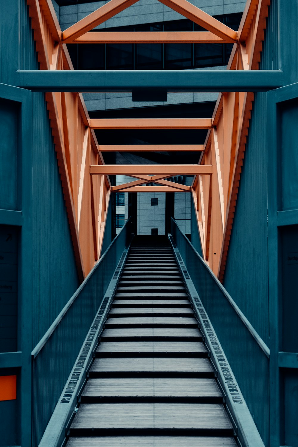 black and white wooden staircase