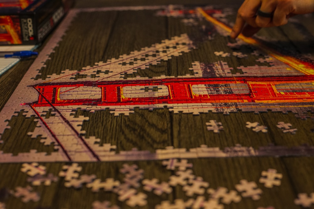 red white and black area rug