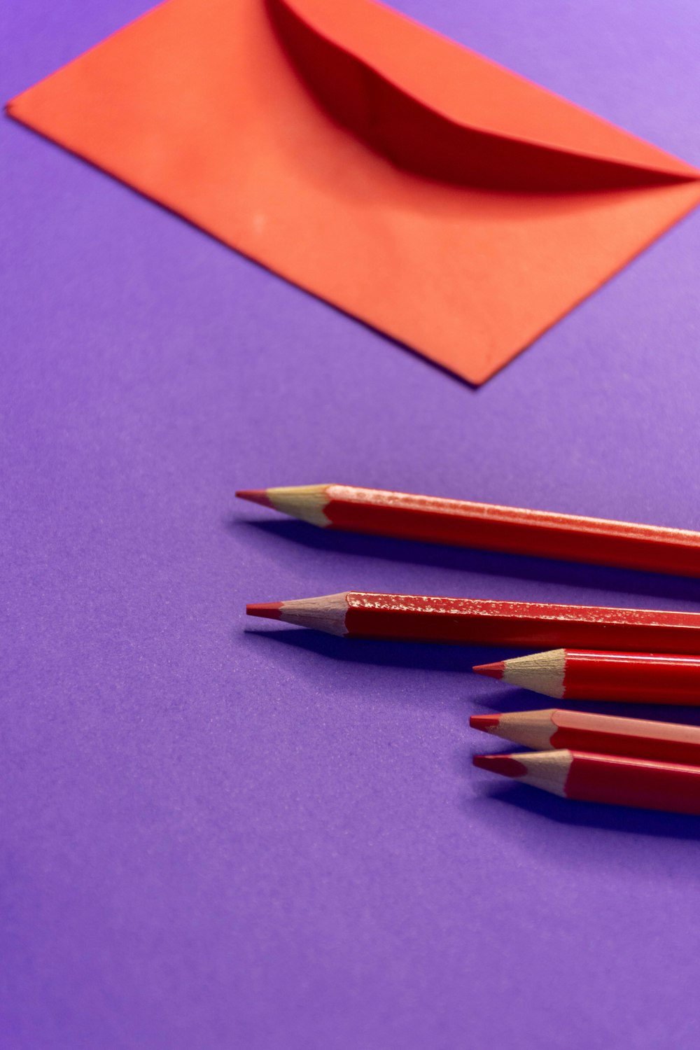 red and white color pencils