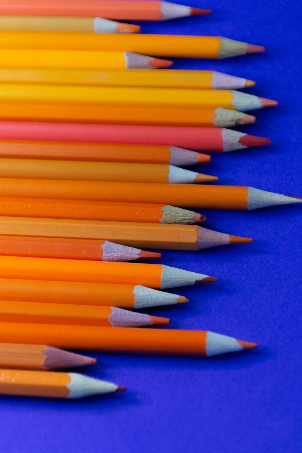 red blue and green color pencils