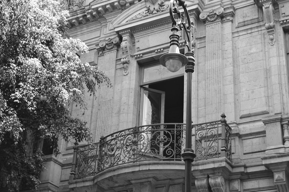 grayscale photo of concrete building