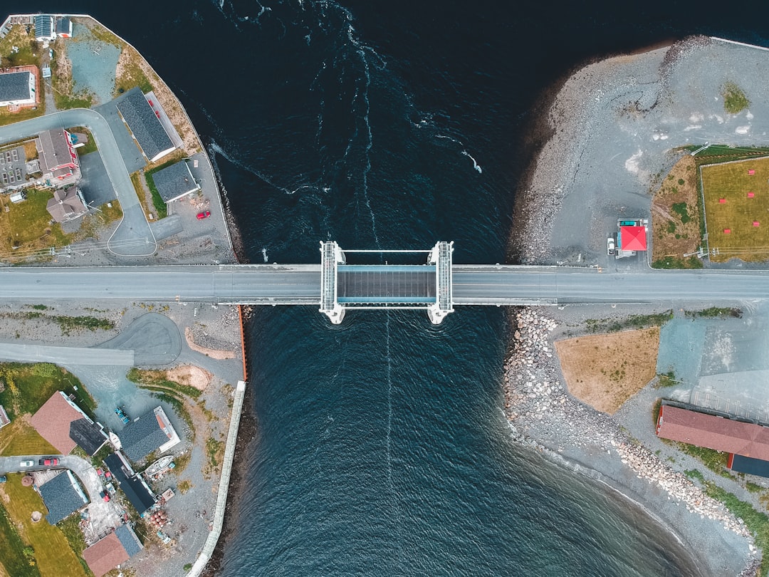 aerial view of bridge over the river