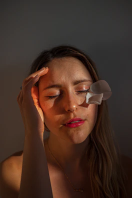 woman with white face mask