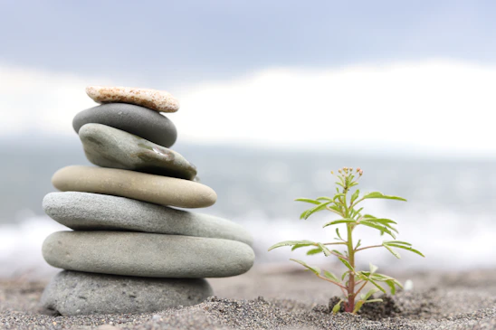 gray and brown stone stack