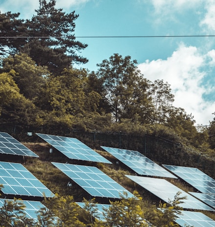 solar panels on green grass field