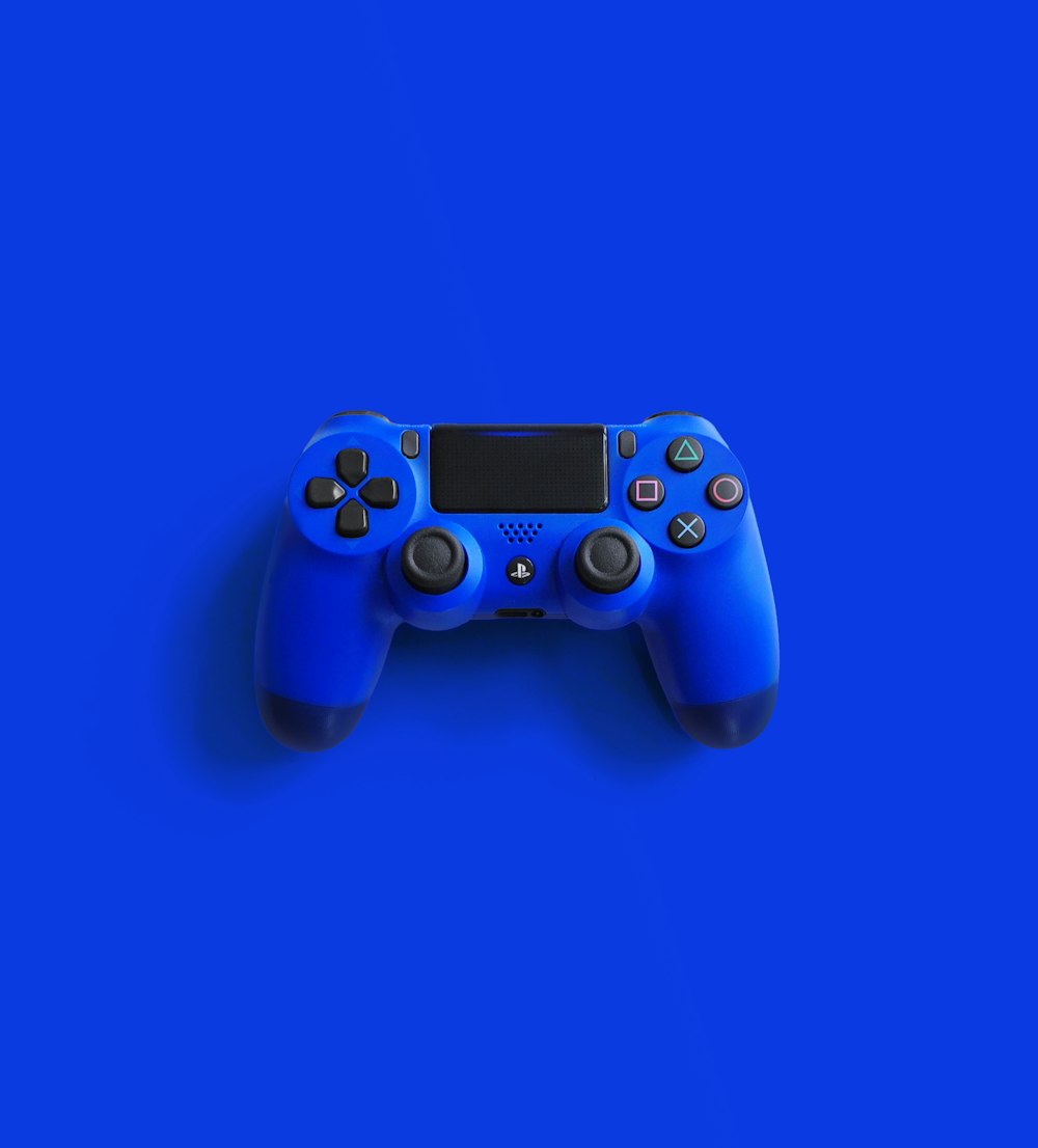 blue sony ps 4 game controller