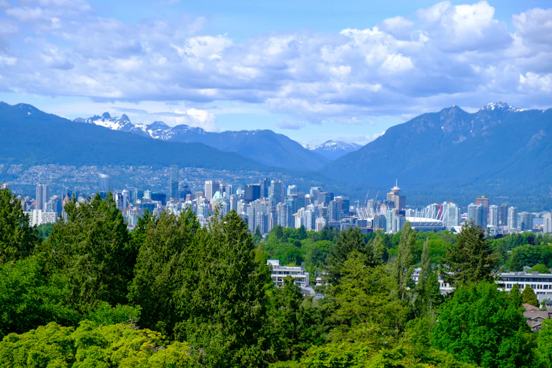 The Vancouver skyline and harbour under soft afternoon light