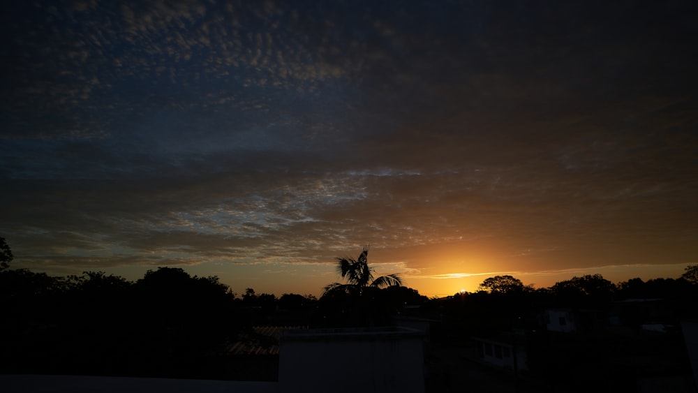 silhouette della statua durante il tramonto
