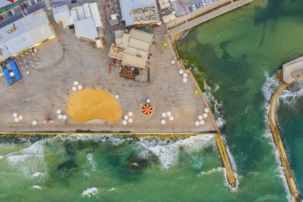 aerial view of swimming pool