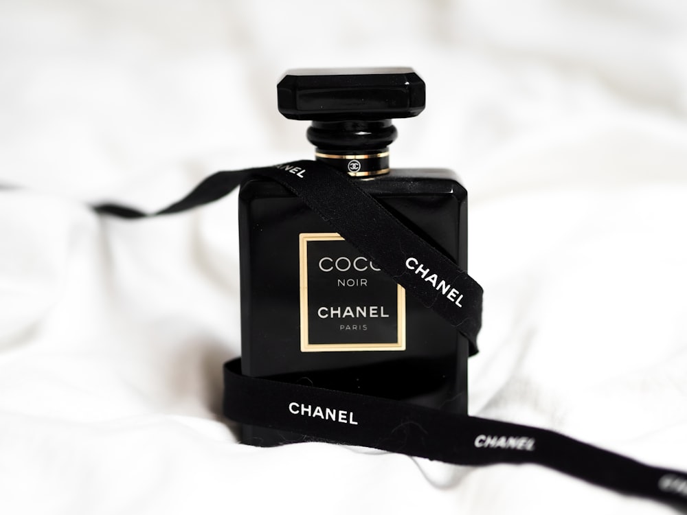 black and gold perfume bottle