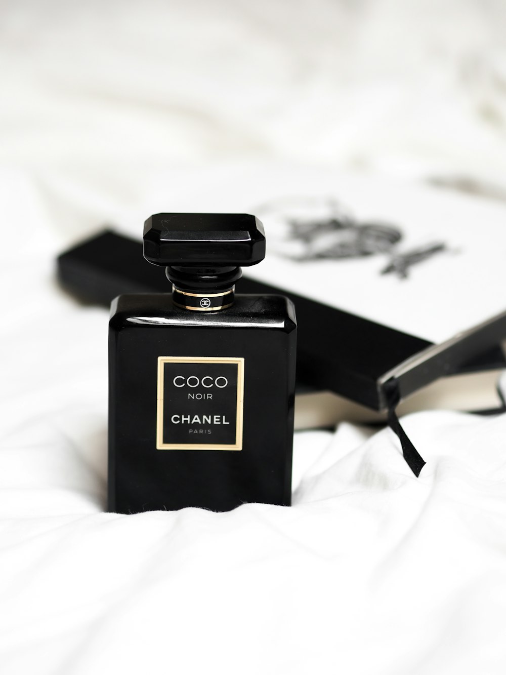 black and gold perfume bottle