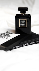 black and gold perfume bottle