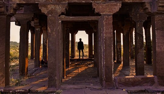 silhouette of 2 people walking on pathway during daytime in Jodhpur India