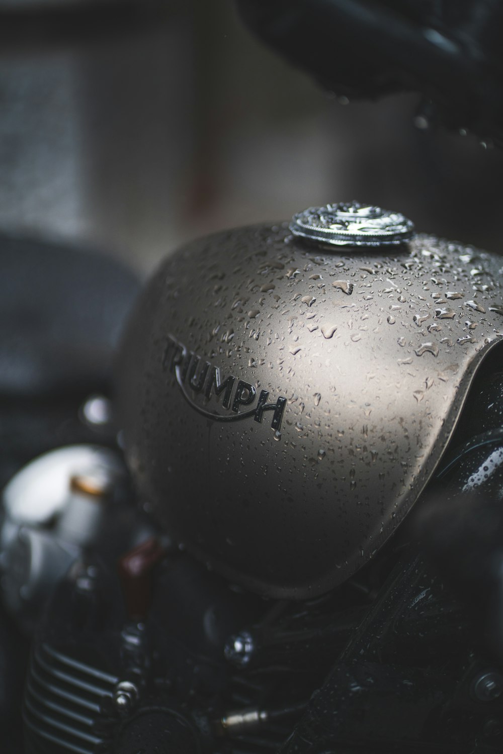 a close up of a helmet on a motorcycle