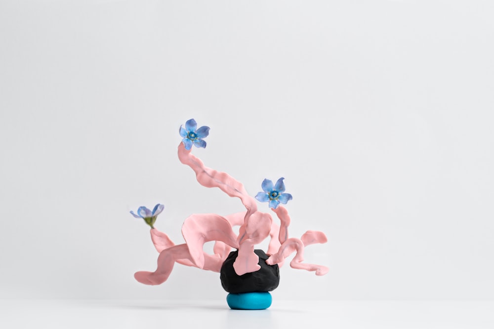 pink and blue floral decor