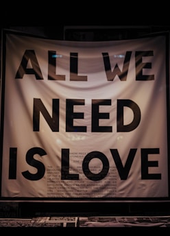black and white i love you print textile