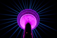 purple and blue led light
