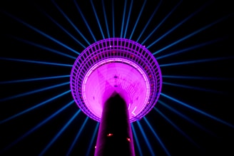 purple and blue led light