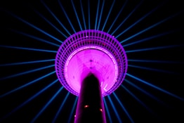 purple and blue led light