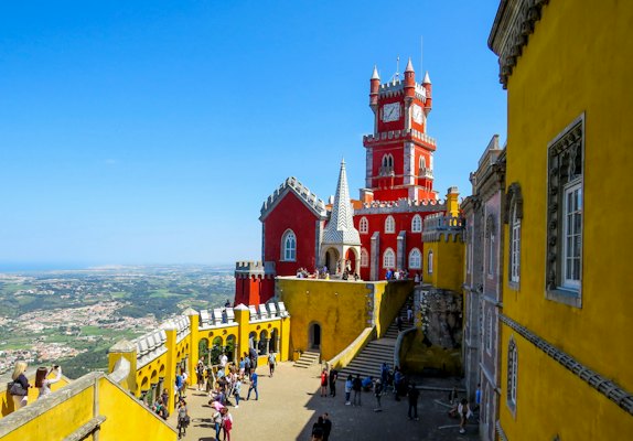 People walking on street near buildings during daytime — Sintra, Portugal
