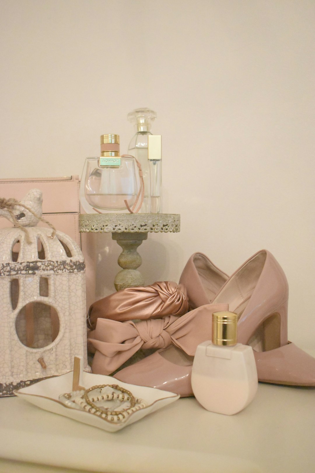 clear glass bottle on white table