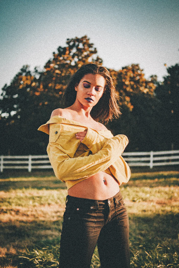 Fashion model in a studio