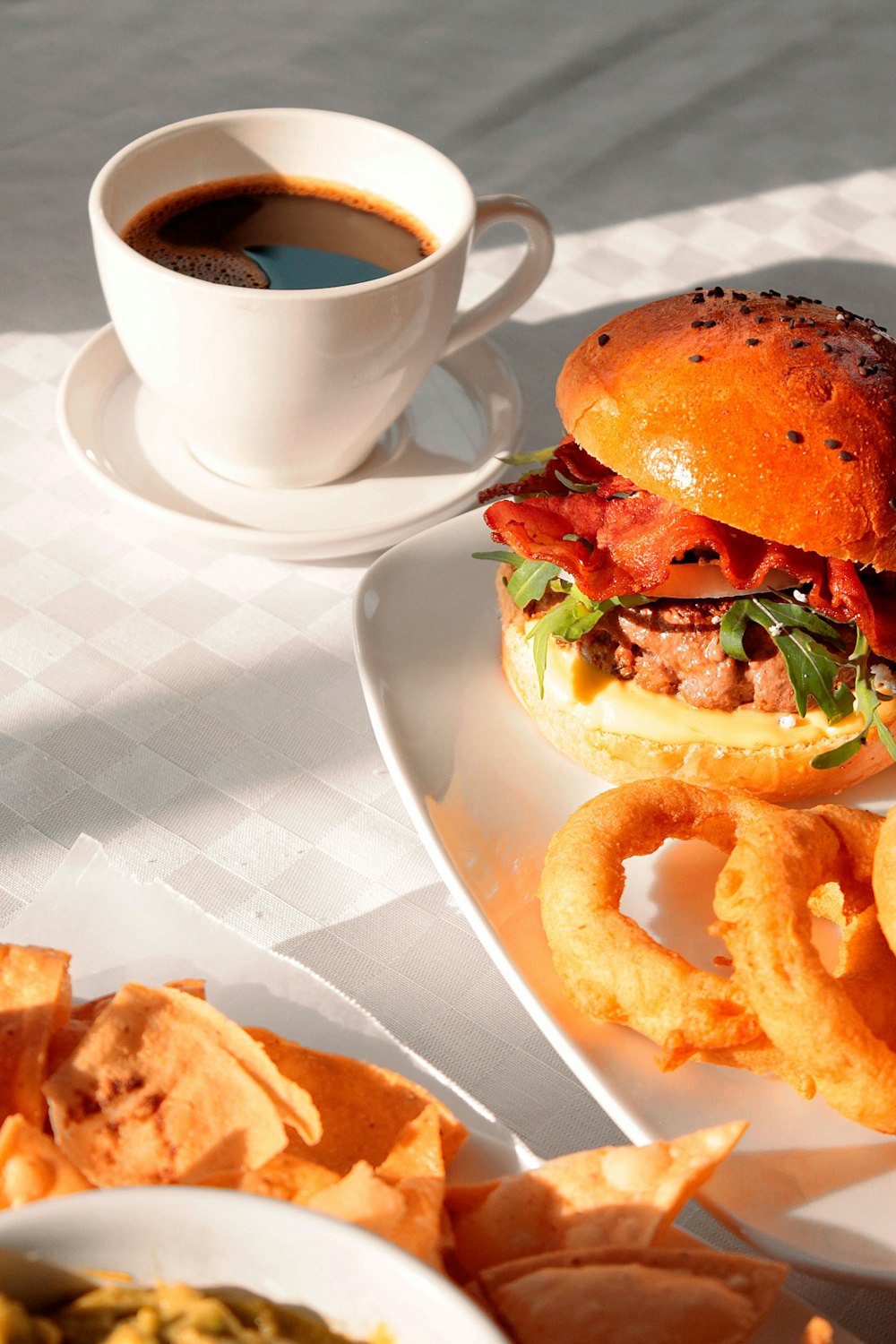 burger on white ceramic plate