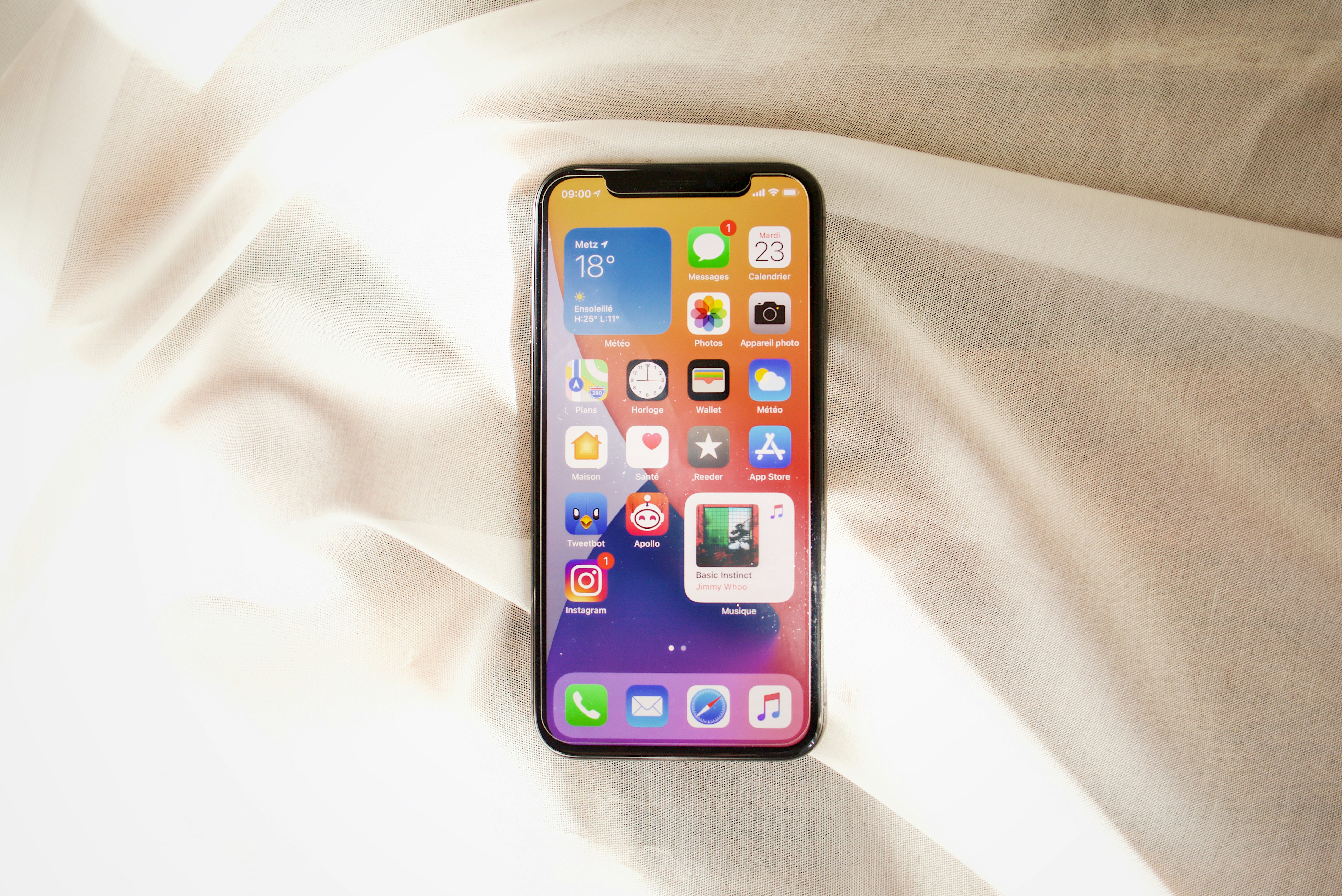 iOS 14 interface on smartphone