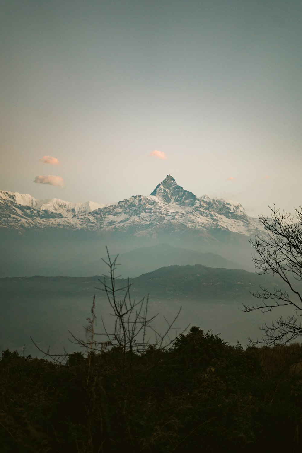 snow covered mountain during daytime