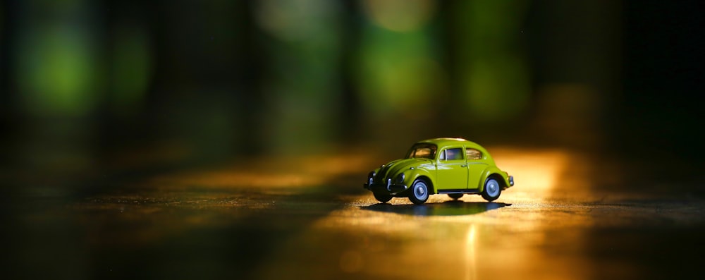 green volkswagen beetle scale model