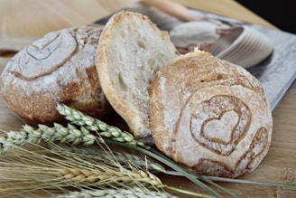 bread on brown wooden table