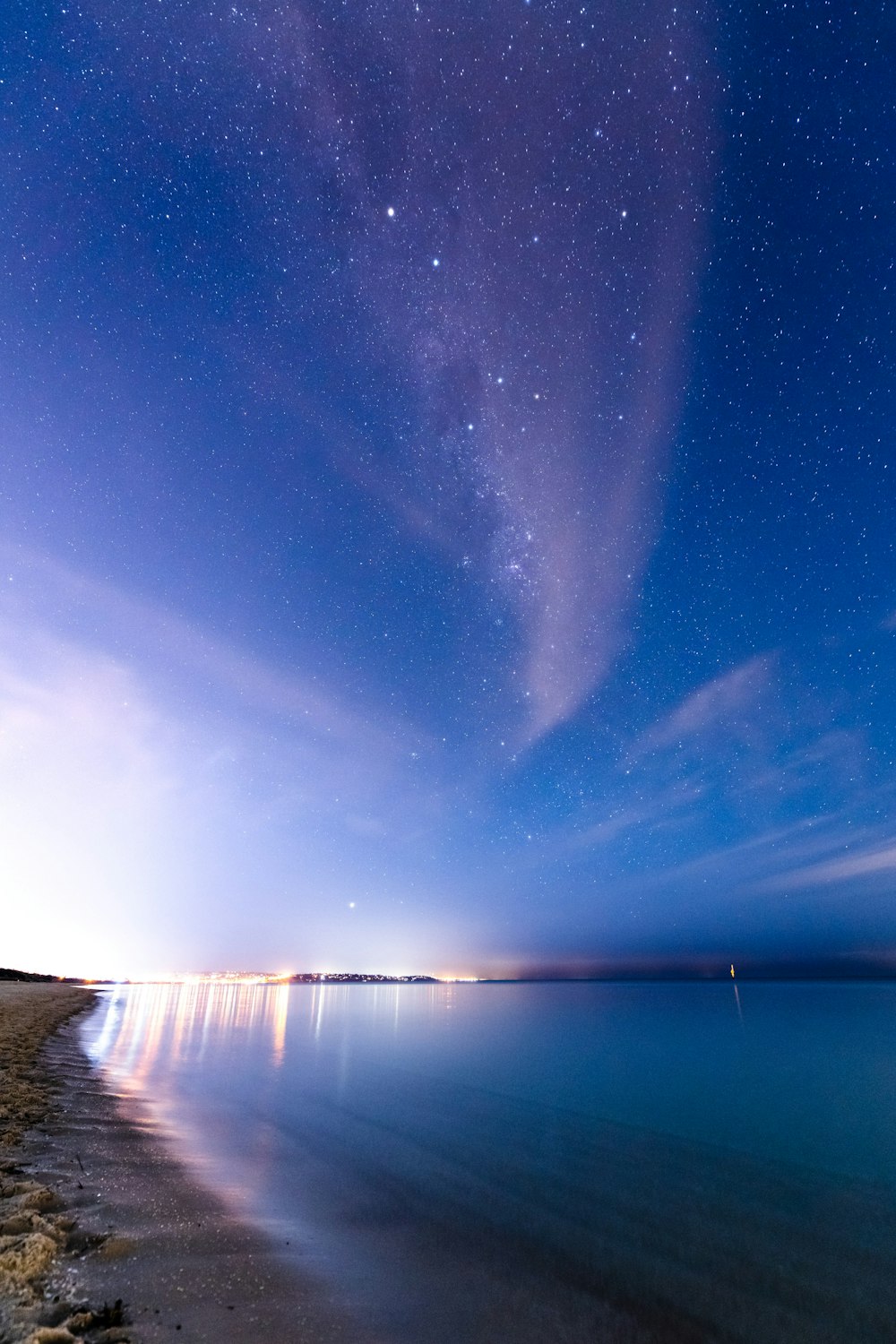 body of water under blue sky