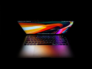 macbook pro turned on displaying red blue and yellow lights