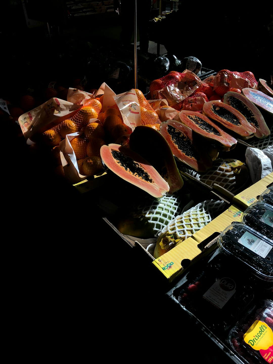raw meat on display in the market
