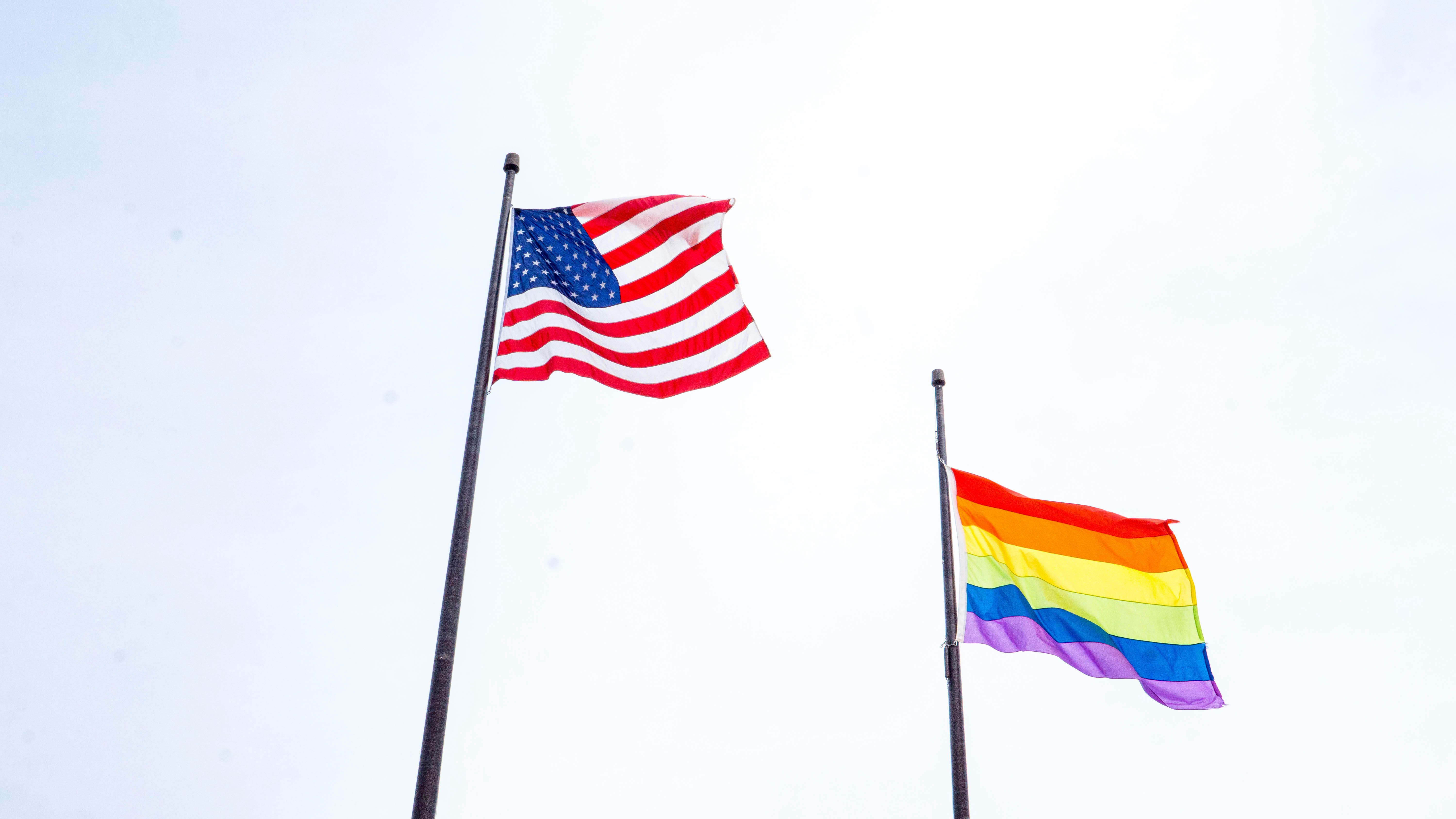 us a flag on pole