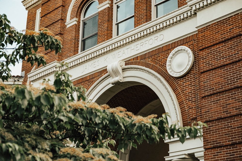 brown brick building with green plants