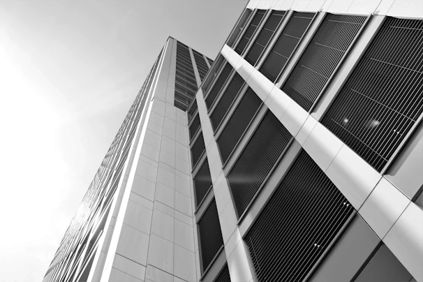 High-resolution architectural rendering showcasing a sleek, modern civil engineering project with clean lines and industrial tones.