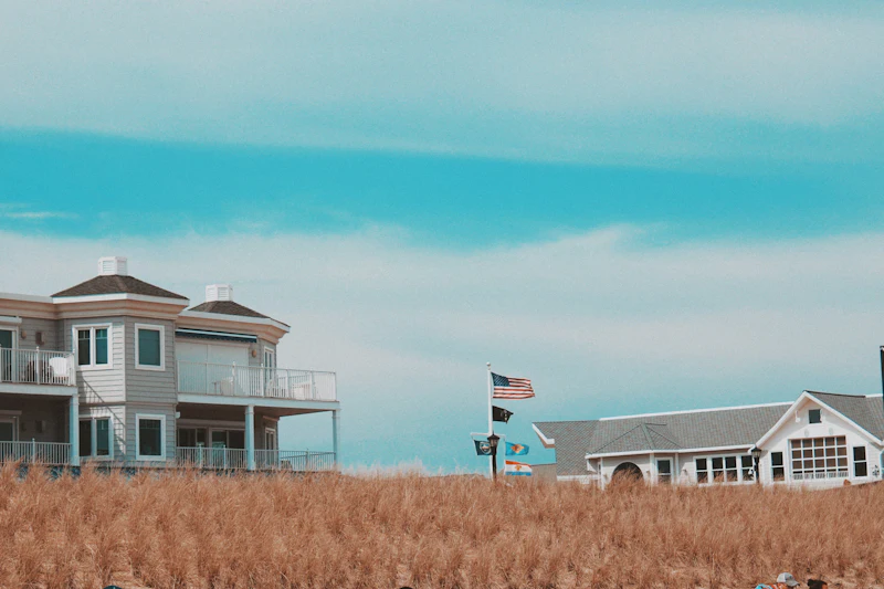 White and gray cottage-style house in Bethany Beach, Delaware