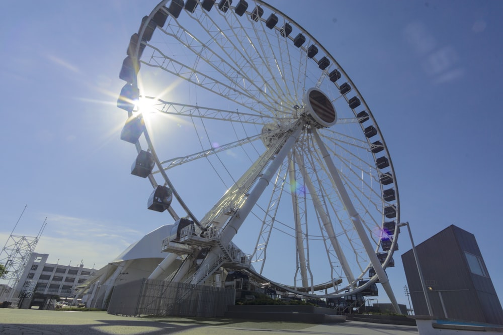 white ferris wheel under blue sky during daytime